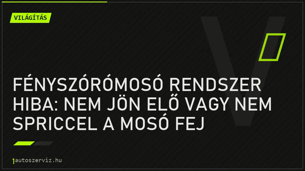 Fényszórómosó rendszer hiba: Nem jön elő vagy nem spriccel a mosó fej - Világítás, 1autoszerviz Óbuda