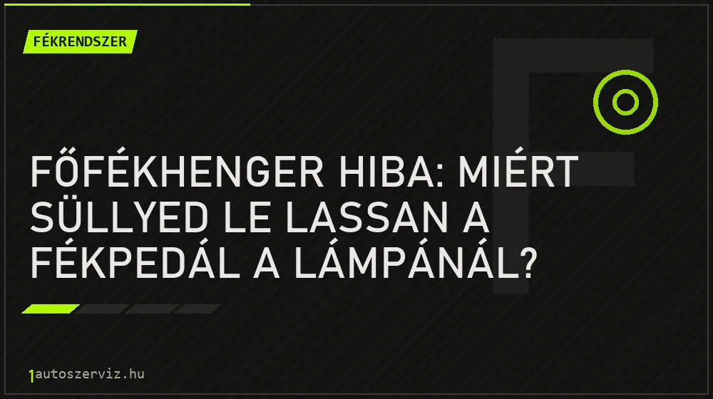 Fékrendszer - Főfékhenger hiba: miért süllyed le lassan a fékpedál a lámpánál?