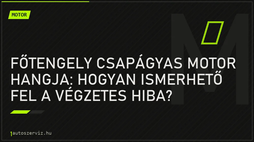 Főtengely csapágyas motor hangja: Hogyan ismerhető fel a végzetes hiba? - Motor, 1autoszerviz Óbuda