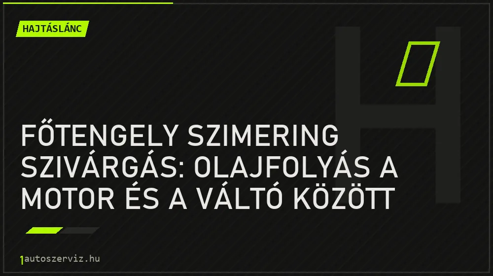 Főtengely szimering szivárgás: Olajfolyás a motor és a váltó között - Hajtáslánc