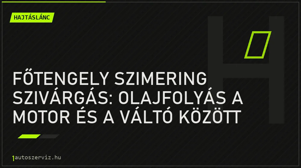 Hajtáslánc - Főtengely szimering szivárgás: Olajfolyás a motor és a váltó között