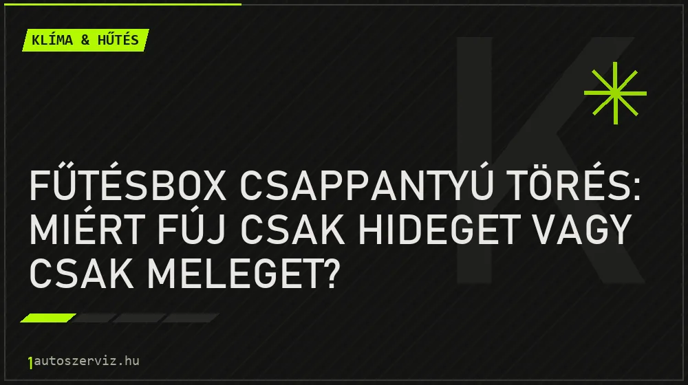 Fűtésbox csappantyú törés: Miért fúj csak hideget vagy csak meleget? - Klíma & hűtés