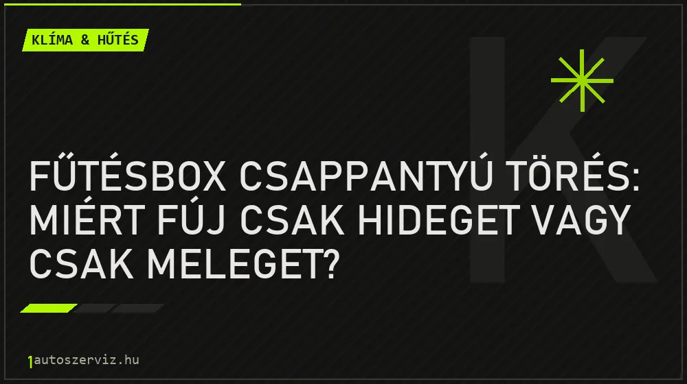 Klíma & hűtés - Fűtésbox csappantyú törés: Miért fúj csak hideget vagy csak meleget?