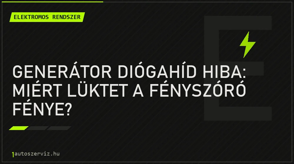 Generátor diógahíd hiba: Miért lüktet a fényszóró fénye? - Elektromos rendszer