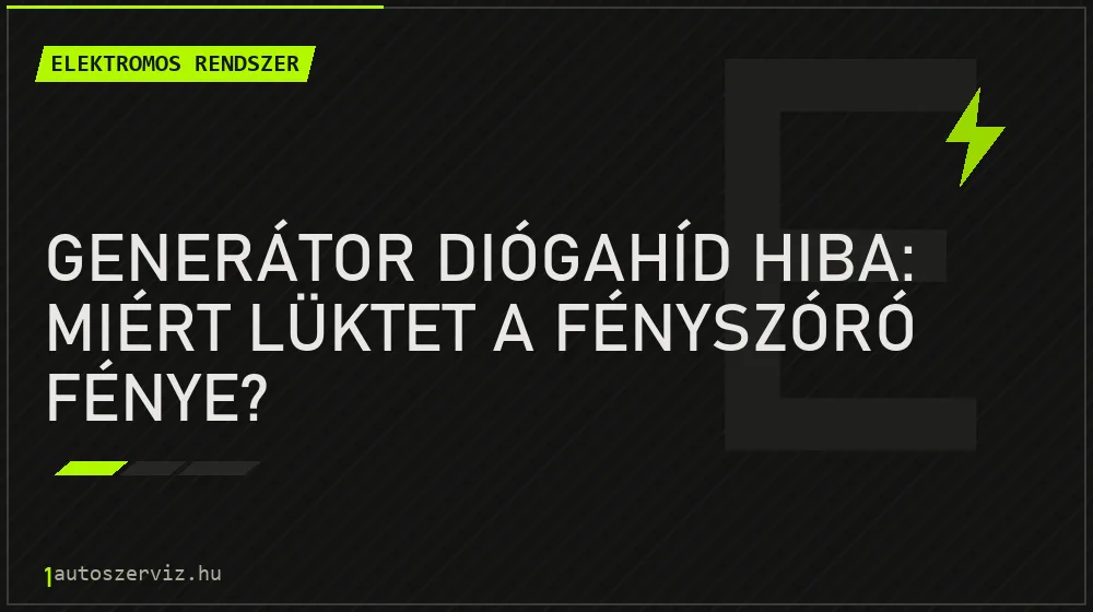 Generátor diógahíd hiba: Miért lüktet a fényszóró fénye? - Elektromos rendszer, 1autoszerviz Óbuda