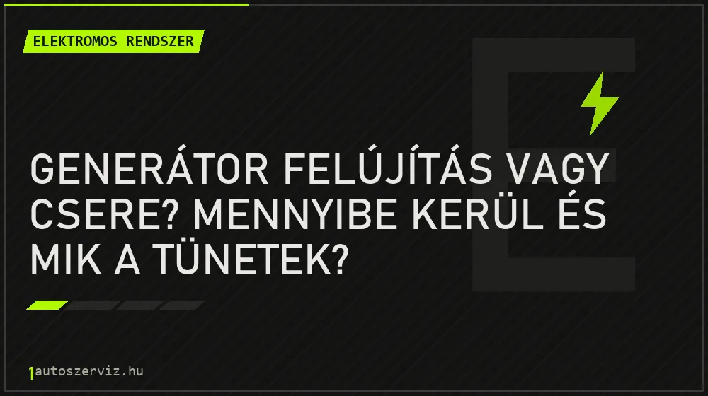 Generátor felújítás vagy csere? Mennyibe kerül és mik a tünetek? - Elektromos rendszer, 1autoszerviz Óbuda