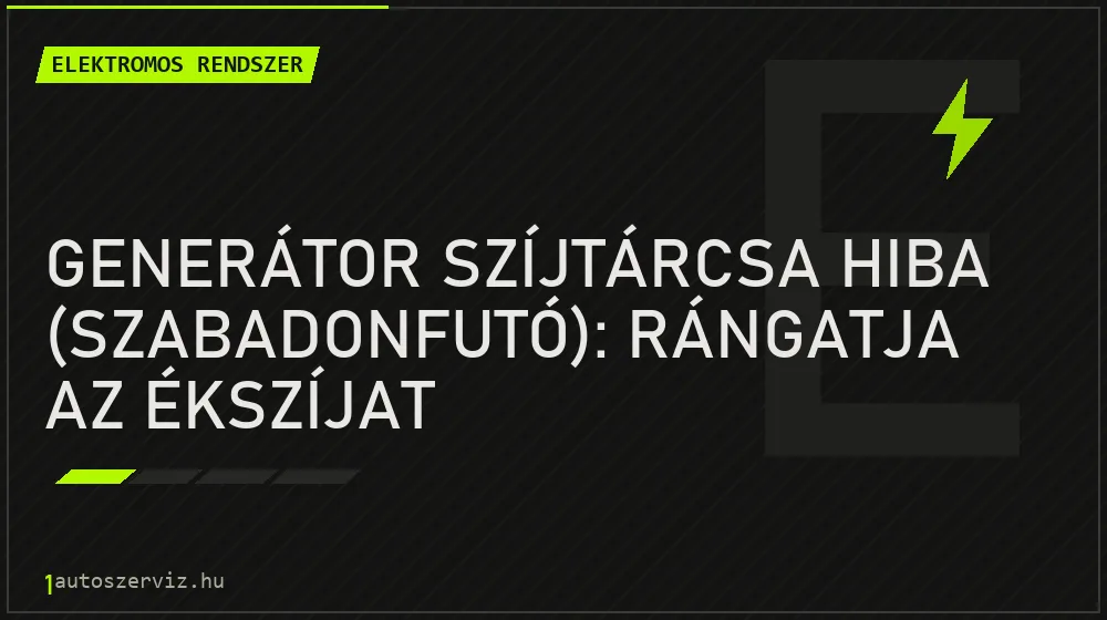 Generátor szíjtárcsa hiba (szabadonfutó): rángatja az ékszíjat - Elektromos rendszer, 1autoszerviz Óbuda
