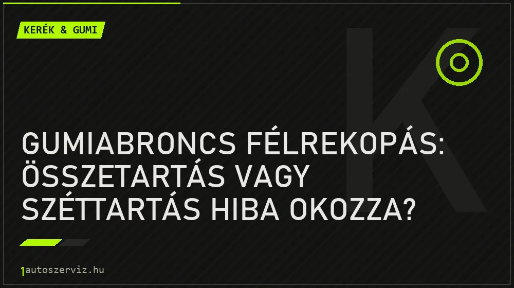 Kerék & gumi - Gumiabroncs félrekopás: Összetartás vagy széttartás hiba okozza?