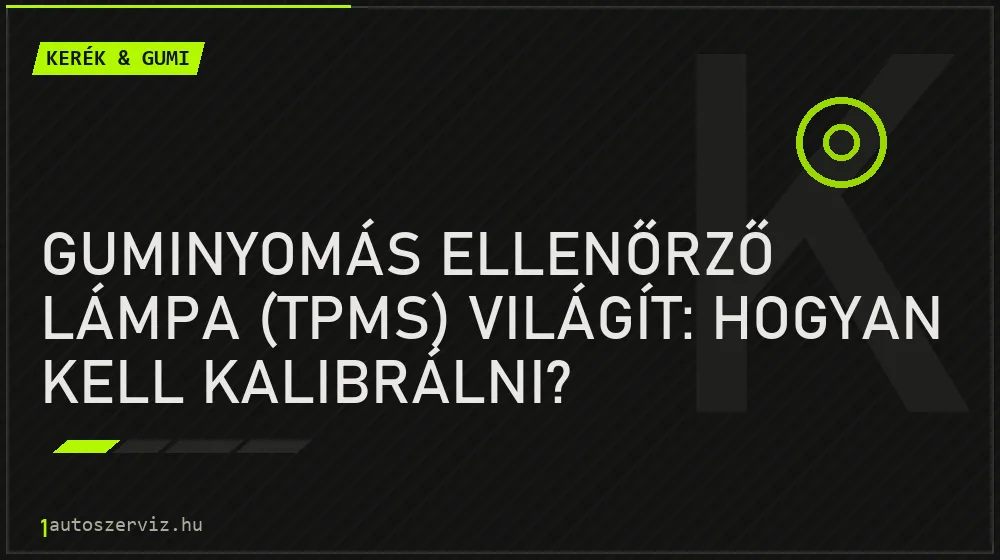 Guminyomás ellenőrző lámpa (TPMS) világít: Hogyan kell kalibrálni? - Kerék & gumi, 1autoszerviz Óbuda