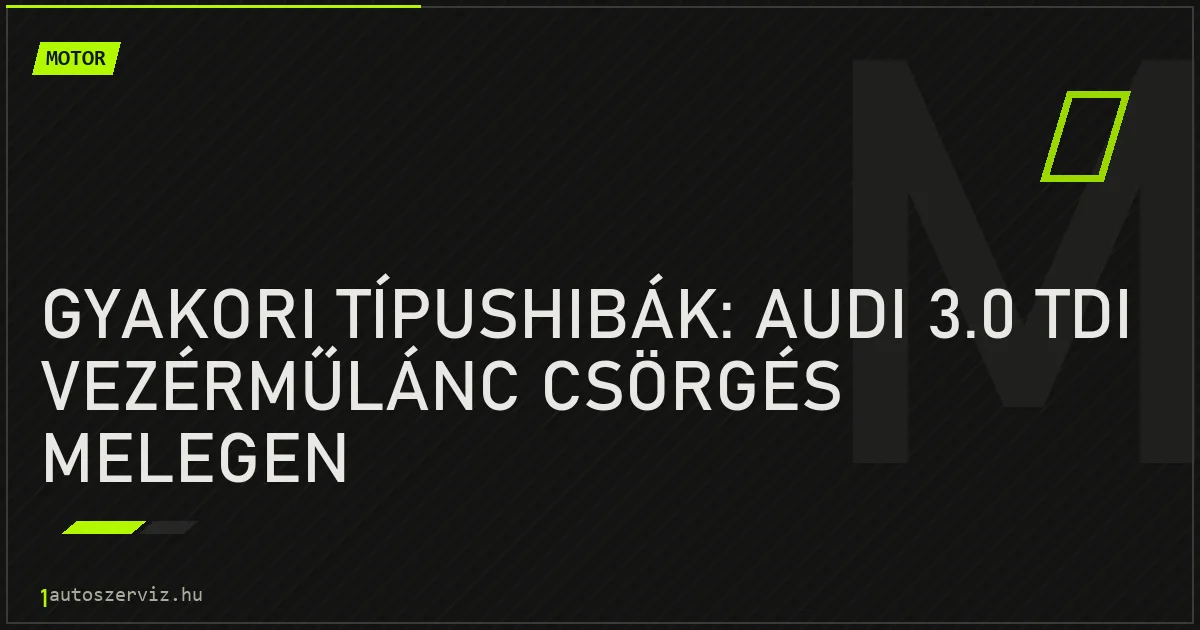 Gyakori típushibák: Audi 3.0 TDI vezérműlánc csörgés melegen - autószerviz Budapest