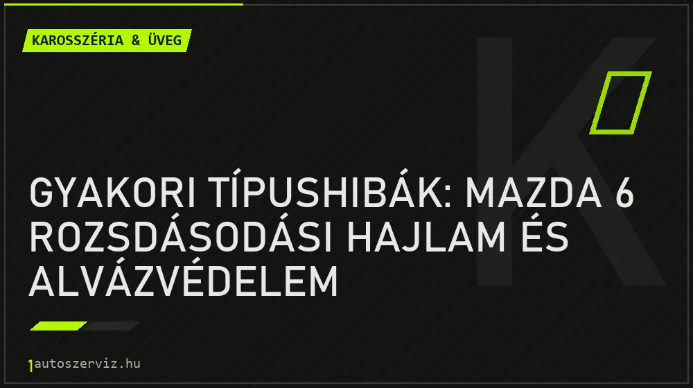 Gyakori típushibák: Mazda 6 rozsdásodási hajlam és alvázvédelem - Karosszéria & üveg