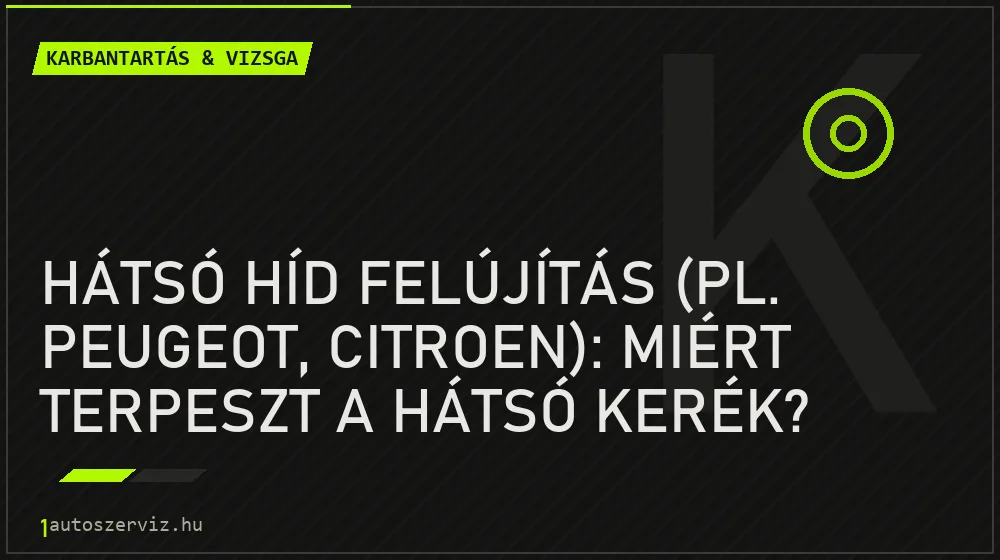 Karbantartás & vizsga - Hátsó híd felújítás (pl. Peugeot, Citroen): Miért terpeszt a hátsó kerék?