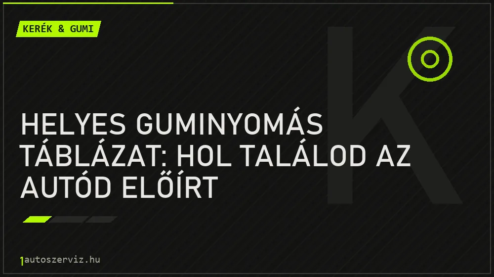 Helyes guminyomás táblázat: Hol találod az autód előírt nyomásértékeit? - Kerék & gumi