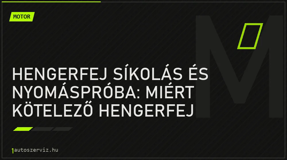 Hengerfej síkolás és nyomáspróba: Miért kötelező hengerfej felújításkor? - Motor