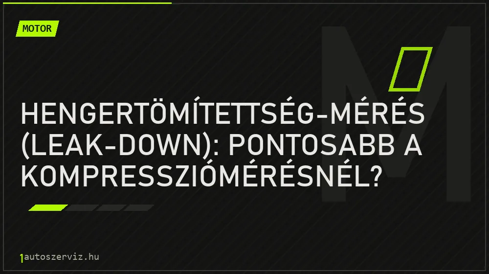 Hengertömítettség-mérés (leak-down): pontosabb a kompressziómérésnél?