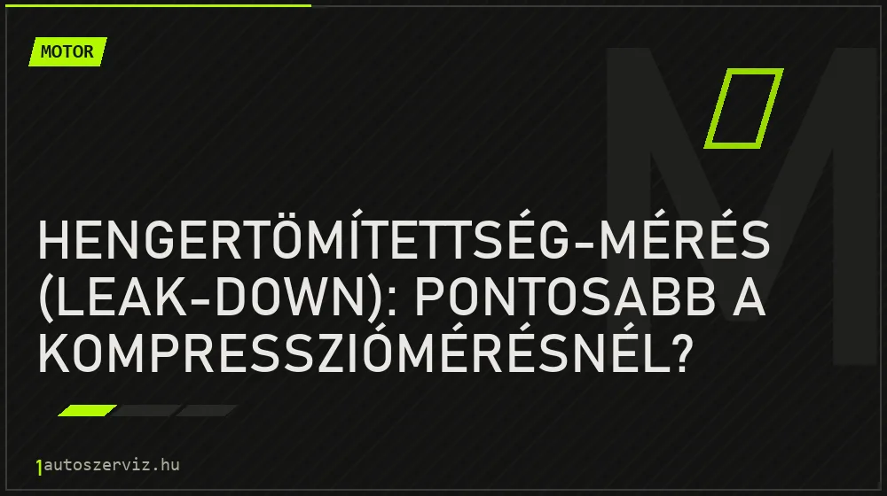 Motor - Hengertömítettség-mérés (leak-down): pontosabb a kompressziómérésnél?
