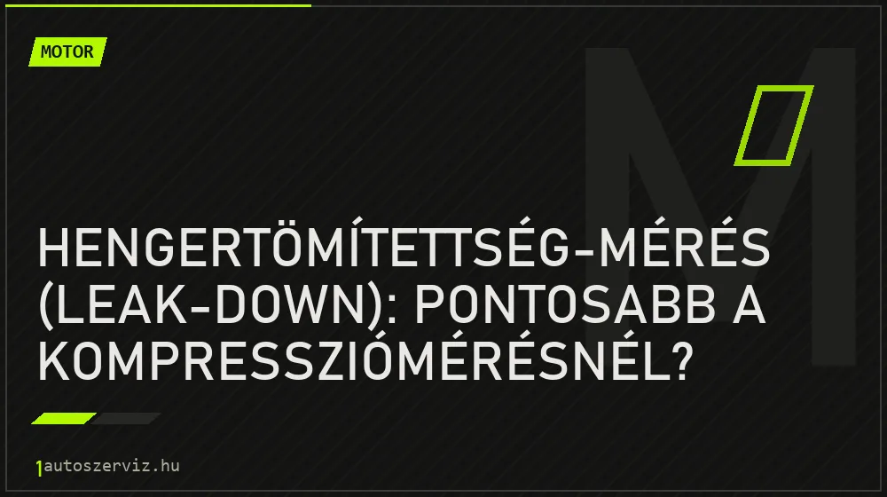 Hengertömítettség-mérés (leak-down): pontosabb a kompressziómérésnél? - Motor, 1autoszerviz Óbuda