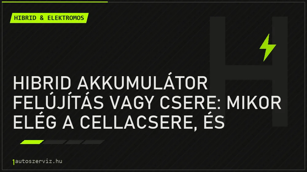 Hibrid akkumulátor felújítás vagy csere: mikor elég a cellacsere, és mennyibe kerül? - Hibrid & elektromos, 1autoszerviz Óbuda
