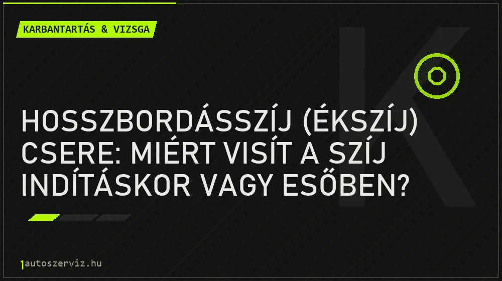 Hosszbordásszíj (ékszíj) csere: Miért visít a szíj indításkor vagy esőben? - Karbantartás & vizsga