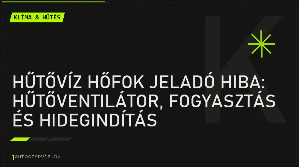 Klíma & hűtés - Hűtővíz hőfok jeladó hiba: hűtőventilátor, fogyasztás és hidegindítás