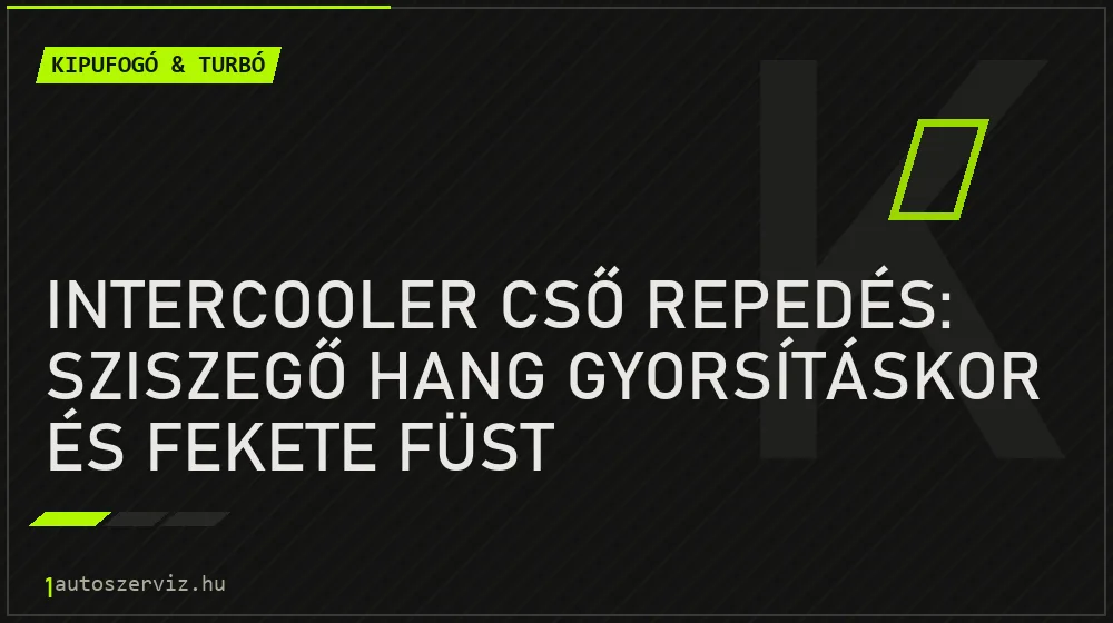 Kipufogó & turbó - Intercooler cső repedés: Sziszegő hang gyorsításkor és fekete füst