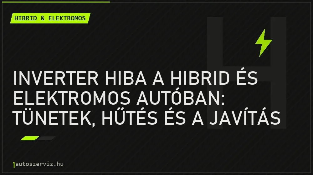 Inverter hiba a hibrid és elektromos autóban: tünetek, hűtés és a javítás költsége