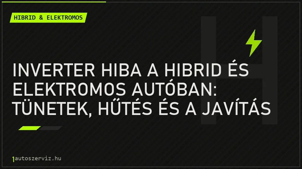 Hibrid & elektromos - Inverter hiba a hibrid és elektromos autóban: tünetek, hűtés és a javítás költsége