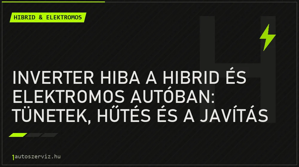 Inverter hiba a hibrid és elektromos autóban: tünetek, hűtés és a javítás költsége - Hibrid & elektromos, 1autoszerviz Óbuda