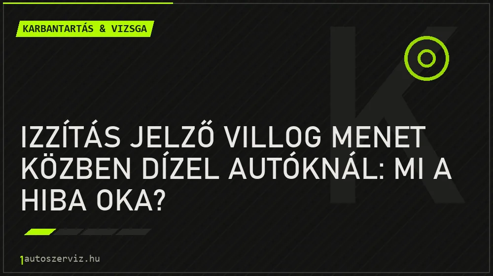 Karbantartás & vizsga - Izzítás jelző villog menet közben dízel autóknál: Mi a hiba oka?