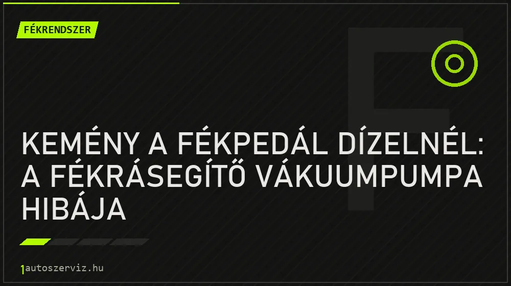 Kemény a fékpedál dízelnél: a fékrásegítő vákuumpumpa hibája - Fékrendszer, 1autoszerviz Óbuda