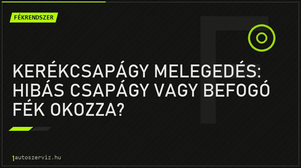 Kerékcsapágy melegedés: Hibás csapágy vagy befogó fék okozza? - Fékrendszer, 1autoszerviz Óbuda