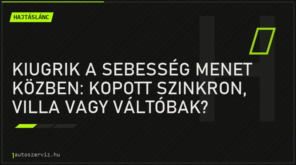 Hajtáslánc - Kiugrik a sebesség menet közben: kopott szinkron, villa vagy váltóbak?