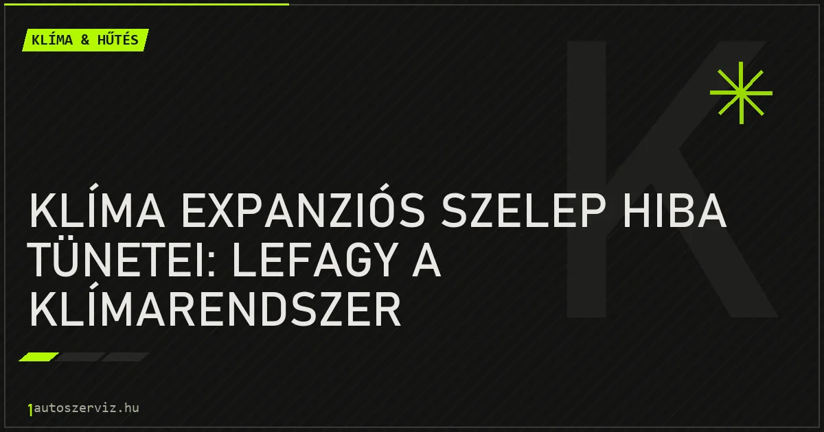 Klíma expanziós szelep hiba tünetei: Lefagy a klímarendszer - autószerviz Budapest
