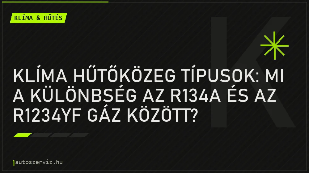 Klíma & hűtés - Klíma hűtőközeg típusok: Mi a különbség az R134a és az R1234yf gáz között?