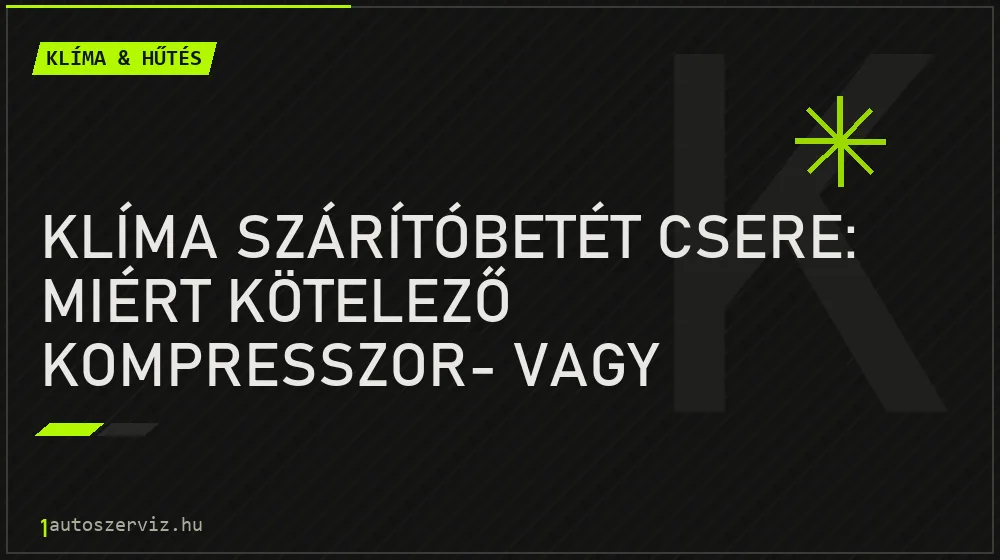 Klíma szárítóbetét csere: miért kötelező kompresszor- vagy párologtatócsere után? - Klíma & hűtés, 1autoszerviz Óbuda