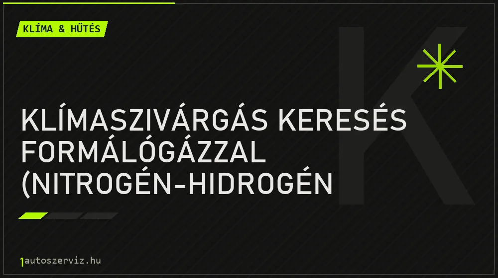 Klímaszivárgás keresés formálógázzal (nitrogén-hidrogén keverék) - Klíma & hűtés