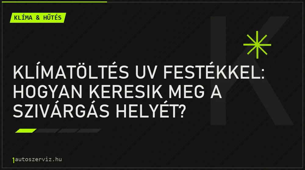 Klímatöltés UV festékkel: Hogyan keresik meg a szivárgás helyét? - Klíma & hűtés