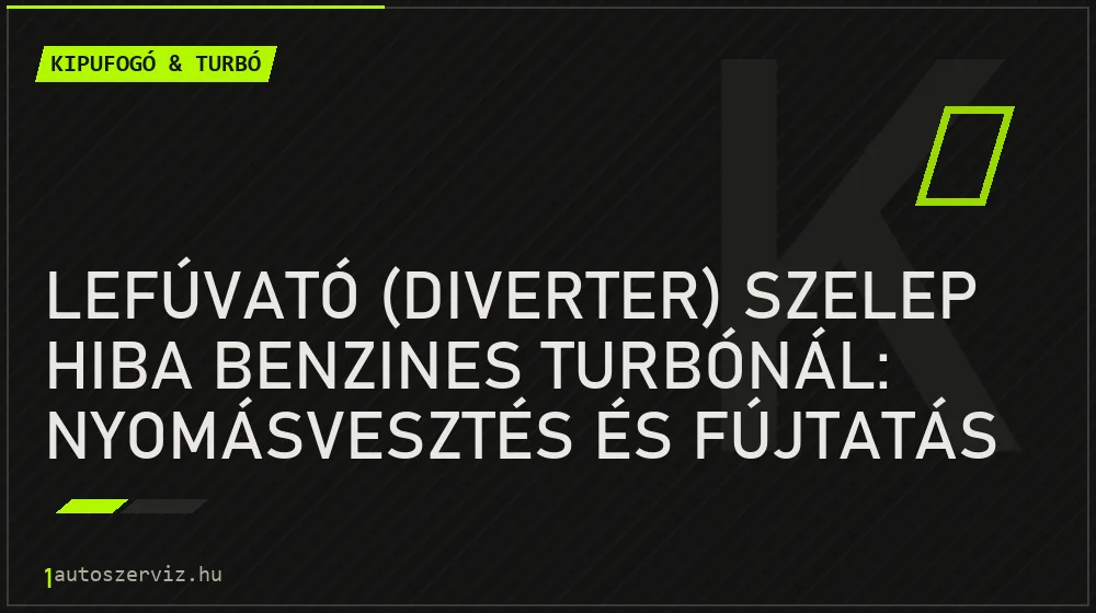Lefúvató (diverter) szelep hiba benzines turbónál: nyomásvesztés és fújtatás