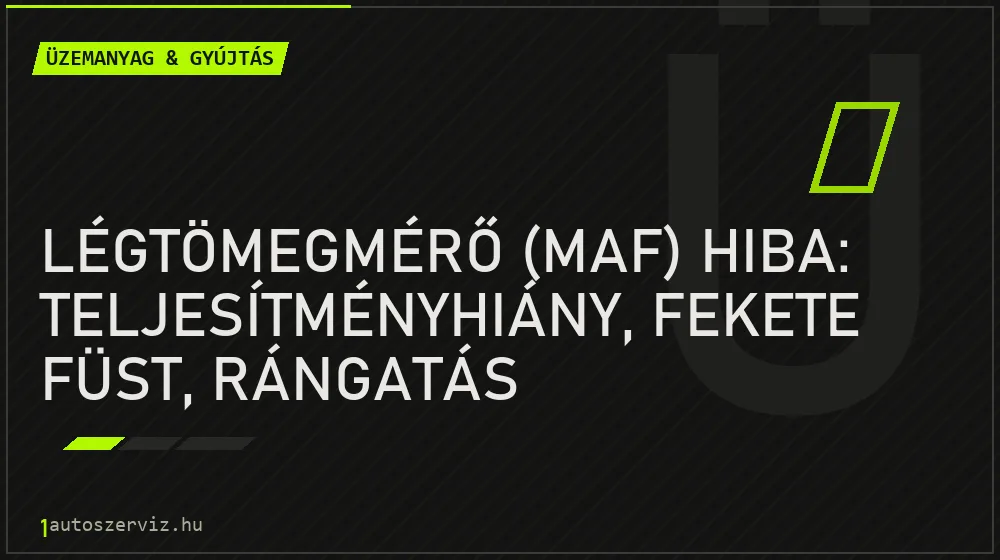 Üzemanyag & gyújtás - Légtömegmérő (MAF) hiba: teljesítményhiány, fekete füst, rángatás