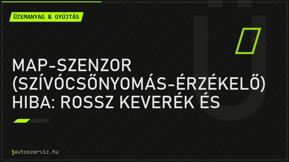Üzemanyag & gyújtás - MAP-szenzor (szívócsőnyomás-érzékelő) hiba: rossz keverék és kopogás