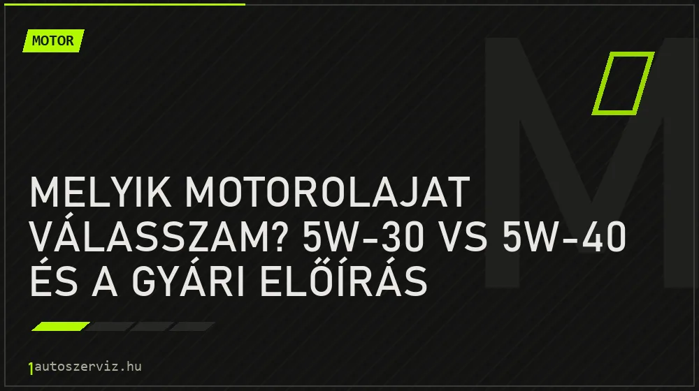 Melyik motorolajat válasszam? 5W-30 vs 5W-40 és a gyári előírás - Motor, 1autoszerviz Óbuda