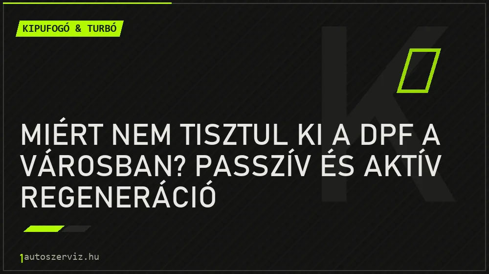 Miért nem tisztul ki a DPF a városban? Passzív és aktív regeneráció