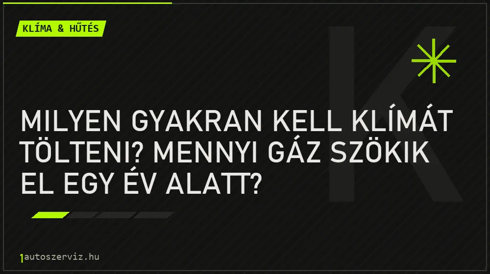 Klíma & hűtés - Milyen gyakran kell klímát tölteni? Mennyi gáz szökik el egy év alatt?