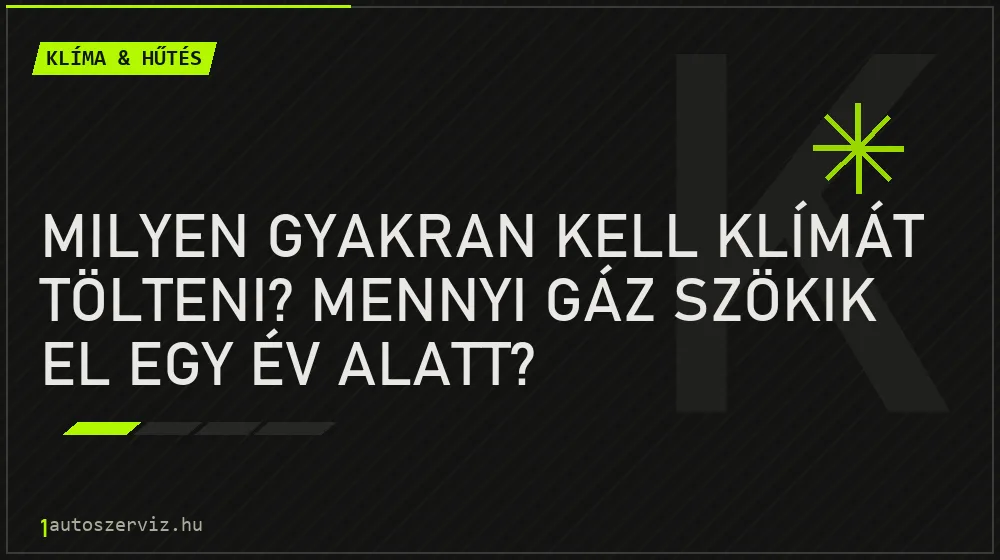 Milyen gyakran kell klímát tölteni? Mennyi gáz szökik el egy év alatt? - Klíma & hűtés, 1autoszerviz Óbuda