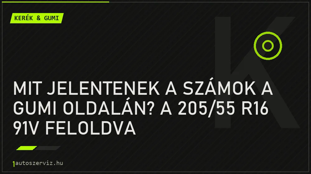 Kerék & gumi - Mit jelentenek a számok a gumi oldalán? A 205/55 R16 91V feloldva