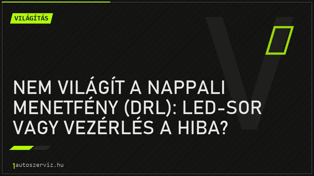 Világítás - Nem világít a nappali menetfény (DRL): LED-sor vagy vezérlés a hiba?