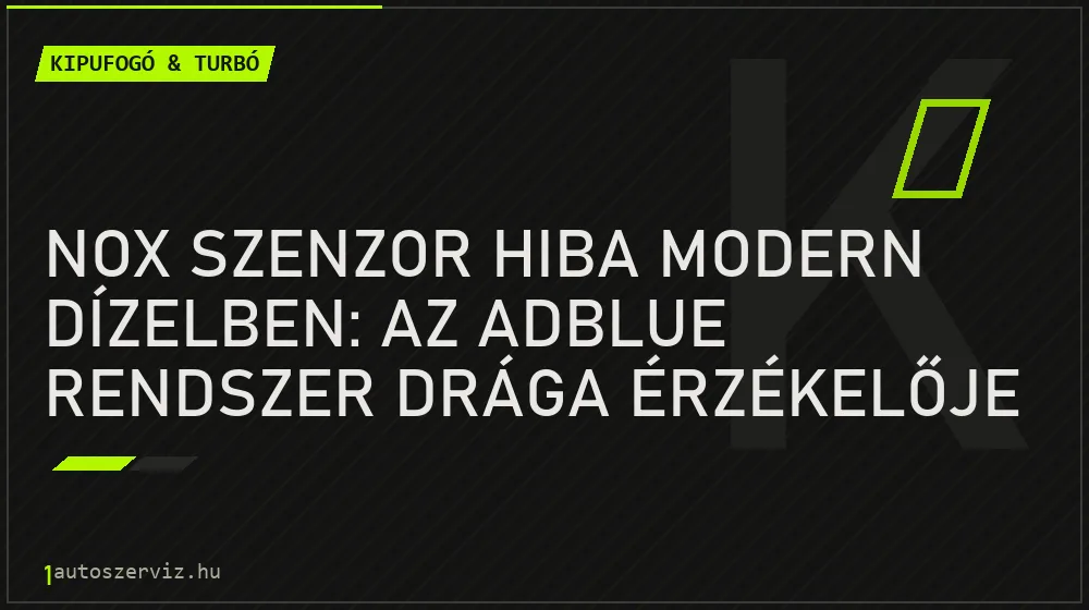 NOx szenzor hiba modern dízelben: az AdBlue rendszer drága érzékelője