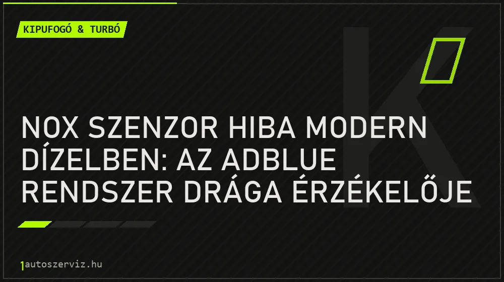 Kipufogó & turbó - NOx szenzor hiba modern dízelben: az AdBlue rendszer drága érzékelője