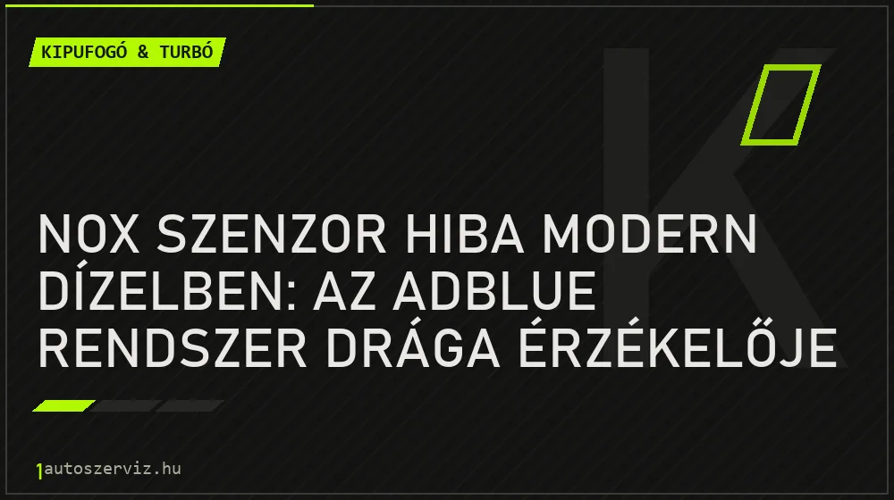 NOx szenzor hiba modern dízelben: az AdBlue rendszer drága érzékelője - Kipufogó & turbó, 1autoszerviz Óbuda