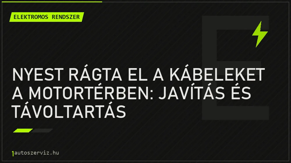 Nyest rágta el a kábeleket a motortérben: javítás és távoltartás - Elektromos rendszer, 1autoszerviz Óbuda